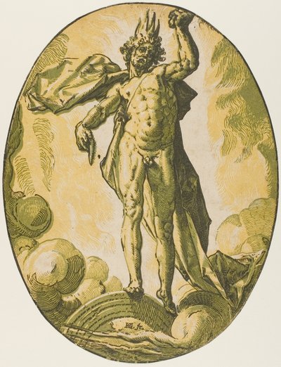 Aether, plaat zes uit Demogorgon en de goden door Hendrick Goltzius