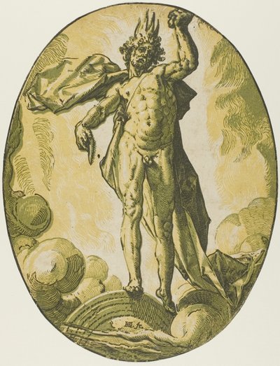 Aether, plaat zes uit Demogorgon en de goden door Hendrick Goltzius