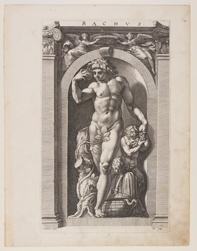 Bacchus, uit Acht heidense goden door Hendrick Goltzius