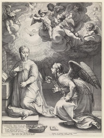De annunciatie door Hendrick Goltzius