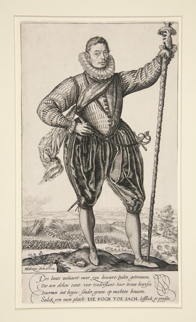 Gerrit de Jong (of Piekdrager Staand) door Hendrick Goltzius