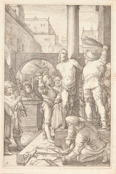 Het villen door Hendrick Goltzius