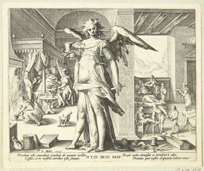 De Dokter als Engel door Hendrick Goltzius