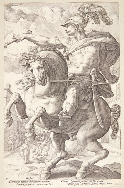 Marcus Curtius door Hendrick Goltzius
