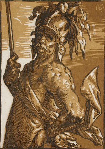 Mars (halffiguur) door Hendrick Goltzius