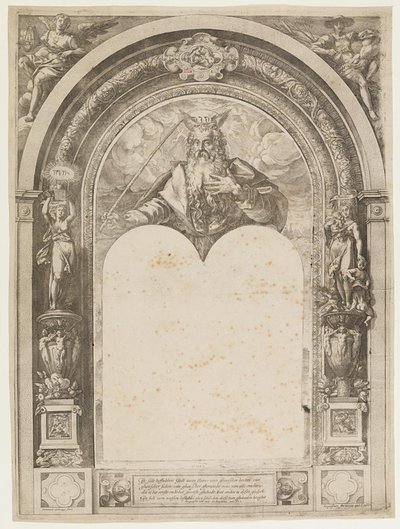 Mozes met de stenen tafelen door Hendrick Goltzius