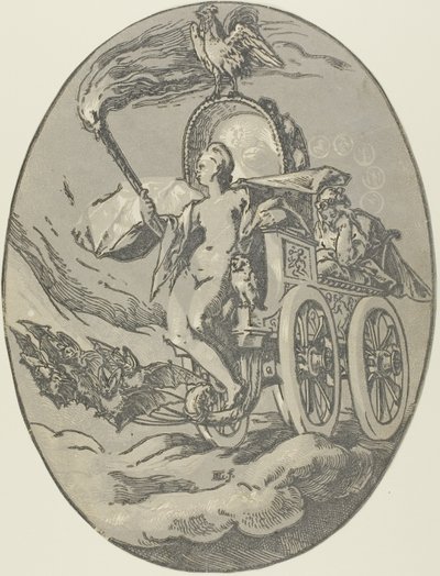 Nox, plaat zeven uit Demogorgon en de Godheden door Hendrick Goltzius