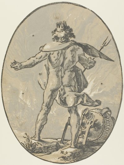 Pluto, plaat vier uit Demogorgon en de goden door Hendrick Goltzius