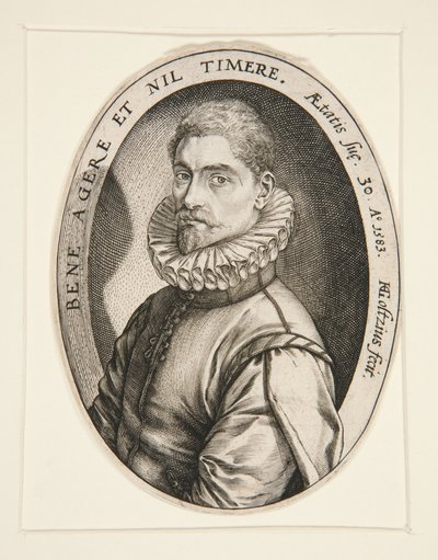 Portret van Hieronymous Scholiers door Hendrick Goltzius