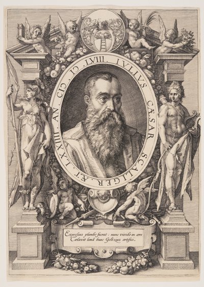 Portret van Julius Caesar Scaliger door Hendrick Goltzius