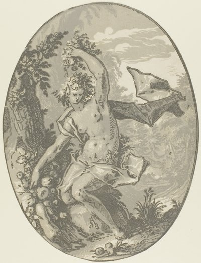 Proserpina, plaat vijf uit Demogorgon en de Goden door Hendrick Goltzius