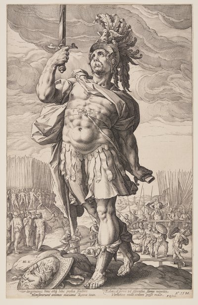 Publius Horatius, uit De Romeinse Helden door Hendrick Goltzius