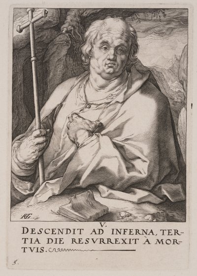Filippus, van Christus, de apostelen en Paulus met de geloofsbelijdenis door Hendrick Goltzius