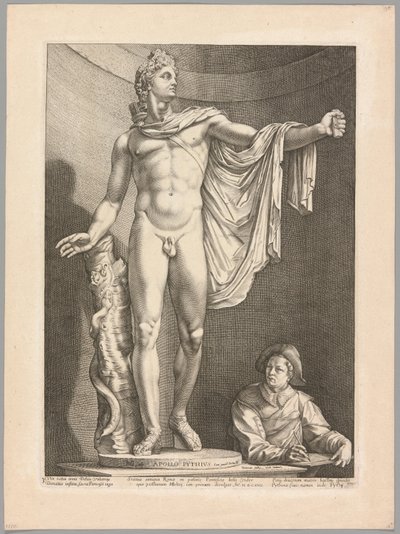 De Apollo Belvedere, plaat 3 uit Drie Beroemde Antieke Beelden door Hendrick Goltzius