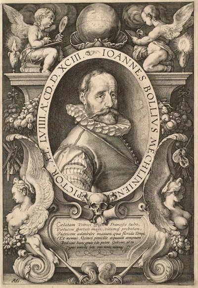De schilder Hans Bol (1534-1593) door Hendrick Goltzius