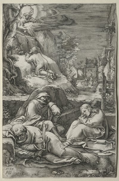 De Passie: De Agonie in de Tuin door Hendrick Goltzius