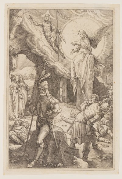 De opstanding, uit The Passion door Hendrick Goltzius