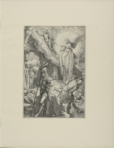 De opstanding, plaat twaalf uit De passie van Christus door Hendrick Goltzius