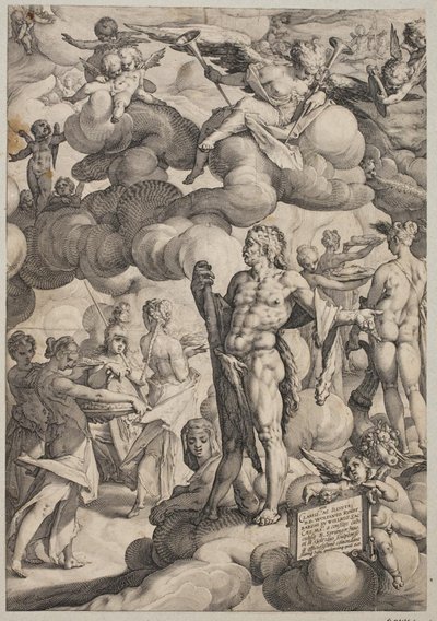 De bruiloft van Cupido en Psyche door Hendrick Goltzius