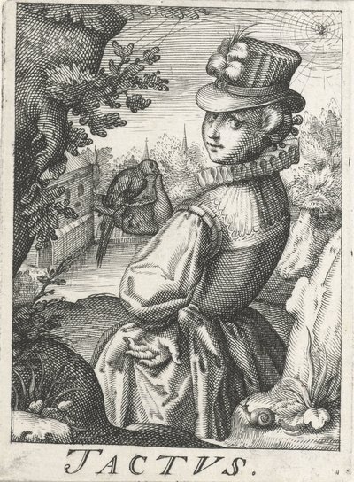 Gevoel (Tactus, De vijf zintuigen) door Hendrick Hondius (rejected attribution)