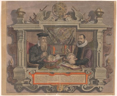 Portret van Jodocus Hondius en Gerard Mercator door Hendrick Hondius (rejected attribution)