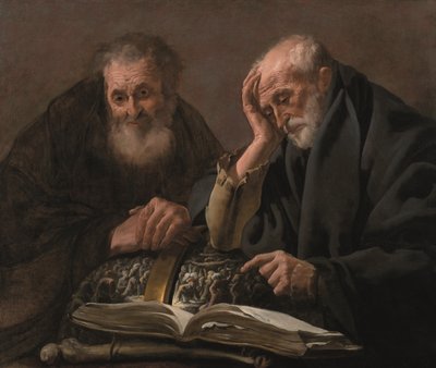Democritus en Heraclitus, c. 1619-20 door Hendrick Jansz Terbrugghen
