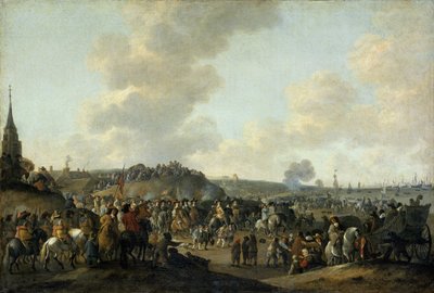 Het vertrek van Koning Karel II van Engeland uit Scheveningen, 2 juni 1660, 1683 door Hendrick de Meijer