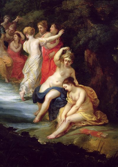 Diana en Acteon (detail) door Hendrick van and Brueghel Balen
