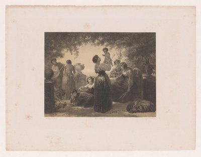 Italiaanse vrouwen bij een tafel door Hendrik Adriaan Christiaan Dekker