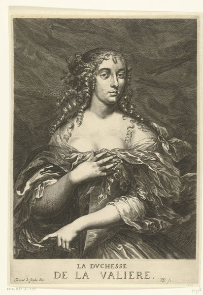 Portret van Louise Françoise de La Baume Le Blanc de la Vallière door Hendrik Bary