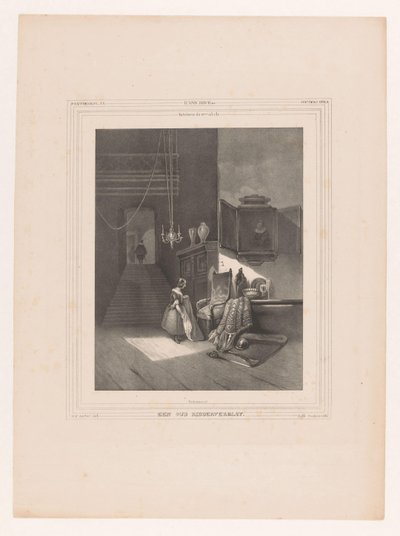 Vrouw in interieur door Hendrik Frederik Sartor