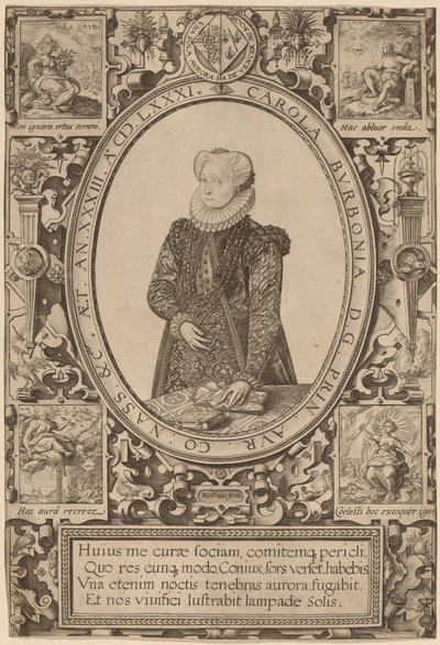 Charlotte van Bourbon door Hendrik Goltzius