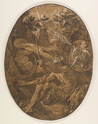 Demogorgon in de Grot van de Eeuwigheid, ca. 1588 door Hendrik Goltzius