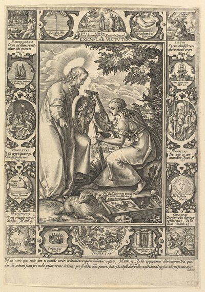 Exemplar Virtutum, uit de Allegorische Scènes uit het Leven van Christus door Hendrik Goltzius