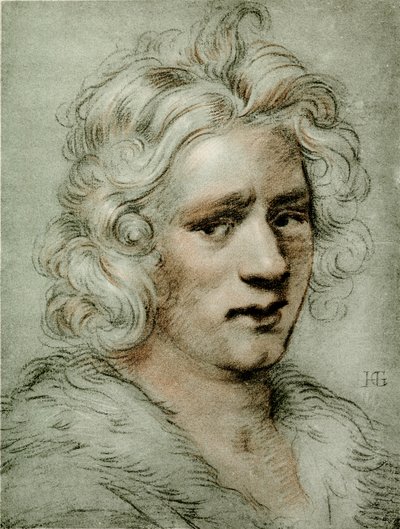 Hoofdstudie van een jonge man door Hendrik Goltzius