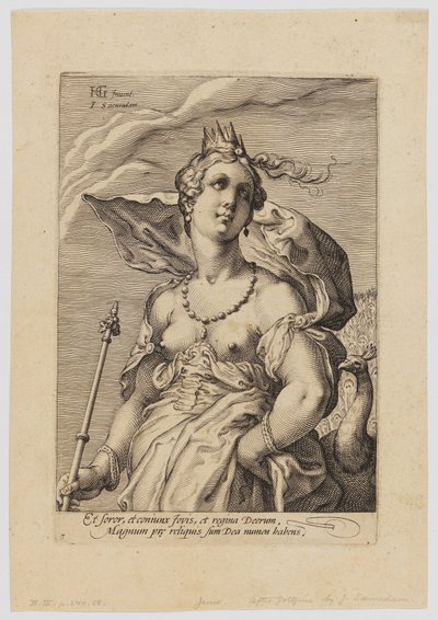 Juno, uit de Drie Godinnen door Hendrik Goltzius