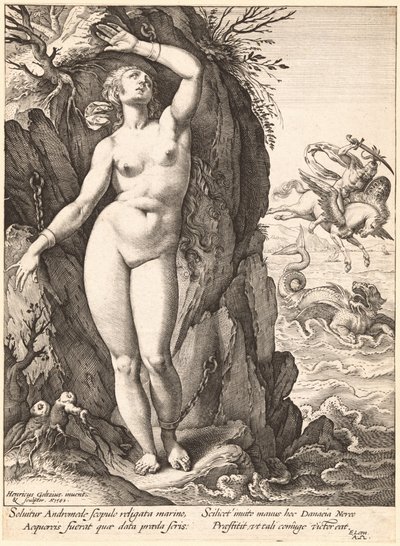 Perseus Bevrijdt Andromeda door Hendrik Goltzius