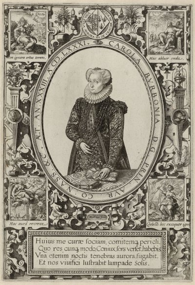Portret van Charlotte de Bourbon, 1581 door Hendrik Goltzius