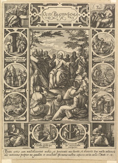 De acht zaligsprekingen door Hendrik Goltzius