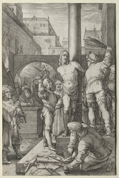 De Geseling uit De Passie door Hendrik Goltzius