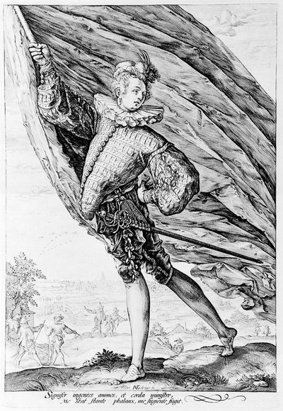 De grote vaandeldrager door Hendrik Goltzius