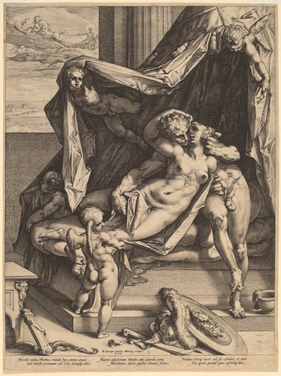 Mars en Venus door Hendrik Goltzius, after Bartholomaeus Spranger