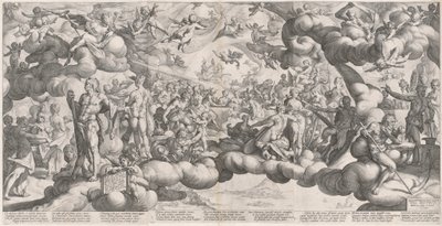 De Bruiloft van Cupido en Psyche door Hendrik Goltzius after Bartholomaeus Spranger