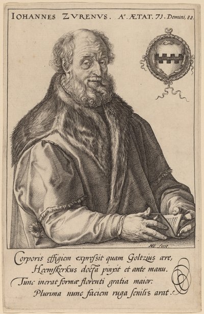 Johannes Zurenus (Jan van Zuren) door Hendrik Goltzius after Maerten van Heemskerck