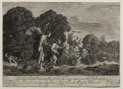 Tobias en de engel door Hendrik Goudt