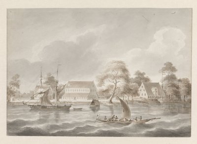 Plantage Jagtlust aan de Suriname rivier door Hendrik Huygens