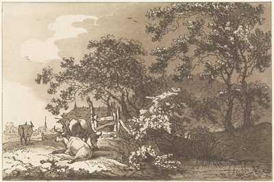 Landschap met koeien door Hendrik Meijer