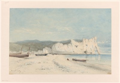 Kustlandschap met witte krijtrotsen door Hendrik Veder
