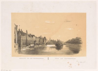 Gezicht op de Hofvijver in Den Haag door Hendrik Wilhelmus Last (attributed to)