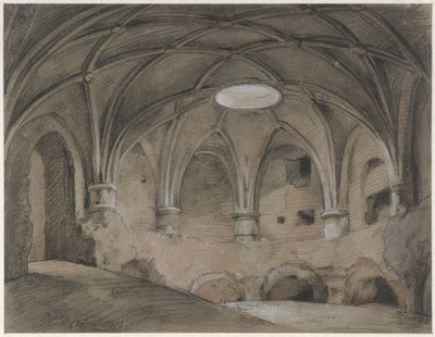 Gedeelte van het Spanjaardshol op het Vreeburg te Utrecht door Hendrik Willem Cramer